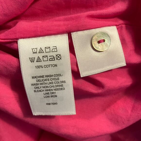 Sigrid Olson Pink Floral Eyelet Dress Sleeveless 100% Cotton Womens L New Spring - Picture 8 of 14